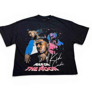 Kid Cudi Man On The Moon Graphic T-Shirt Men’s Medium Black Double Sided
